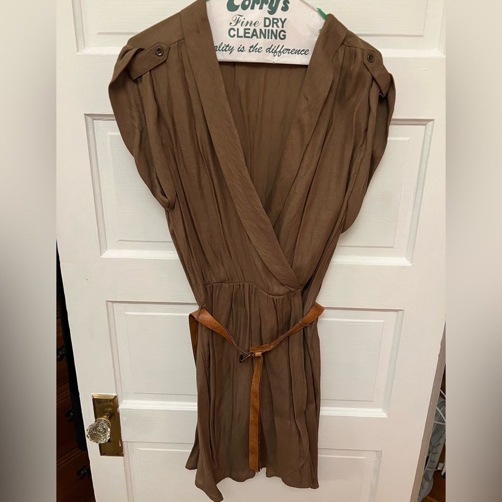 Brown belted dress